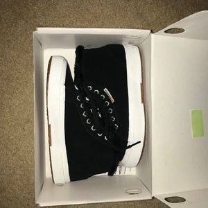 NEW Superga 2795SUEHAIRYFURW Black Sneakers